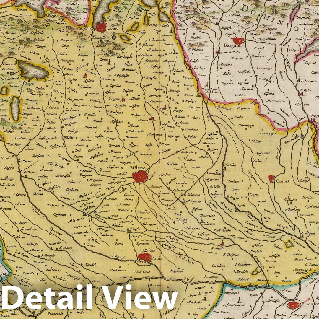 Historic Map : Italy, Milan Region (Italy) Atlas Maior Sive Cosmographia Blaviana, Stato Di Milano, 1665 Atlas , Vintage Wall Art