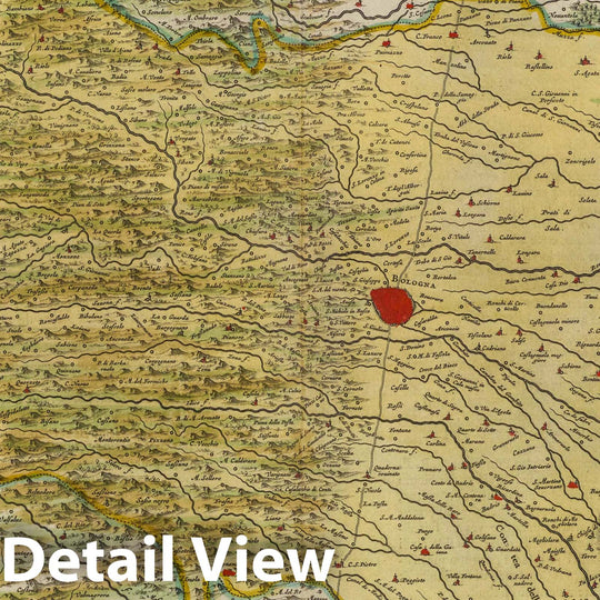 Historic Map : Italy, Bologna Region (Italy) Atlas Maior Sive Cosmographia Blaviana, Territorio Di Bologna, 1665 Atlas , Vintage Wall Art