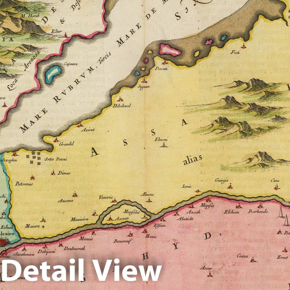 Historic Map : Egypt, , Africa Atlas Maior Sive Cosmographia Blaviana. Nova aegypti Tabvla, 1665 Atlas , Vintage Wall Art