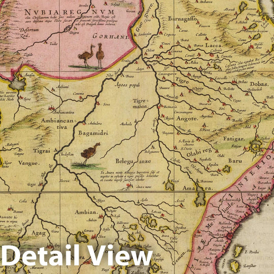 Historic Map : Ethiopia, , Africa aethiopia Svperior vel Interior, 1665 Atlas , Vintage Wall Art