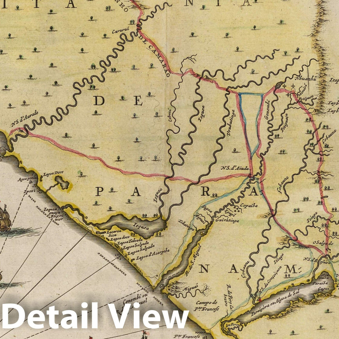 Historic Map : Brazil, Penambuco Region (Brazil) Praefecturae Paranambucae Pars Meridionalis, 1665 Atlas , Vintage Wall Art