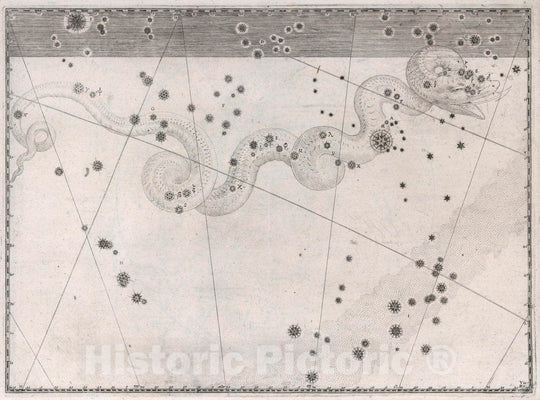 Historic Map : (Constellation: Serpent.), 1655 Celestial Atlas - Vintage Wall Art