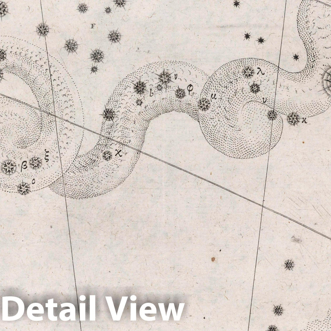 Historic Map : (Constellation: Serpent.), 1655 Celestial Atlas - Vintage Wall Art