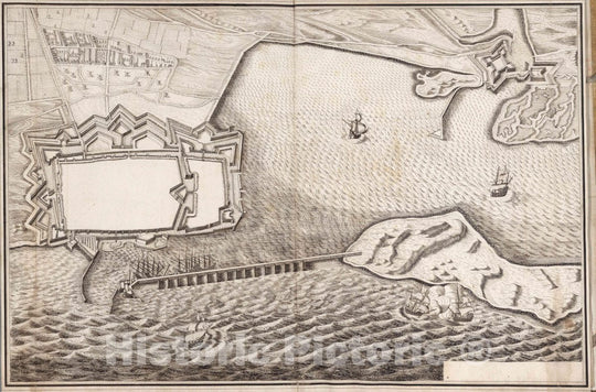 Historic Map : Sete , France,Harbor or Port Maps in The Mediterranean and Atlantic, with Accompanying Text.) (Cette) (Sete, France), 1650 Chart , Vintage Wall Art