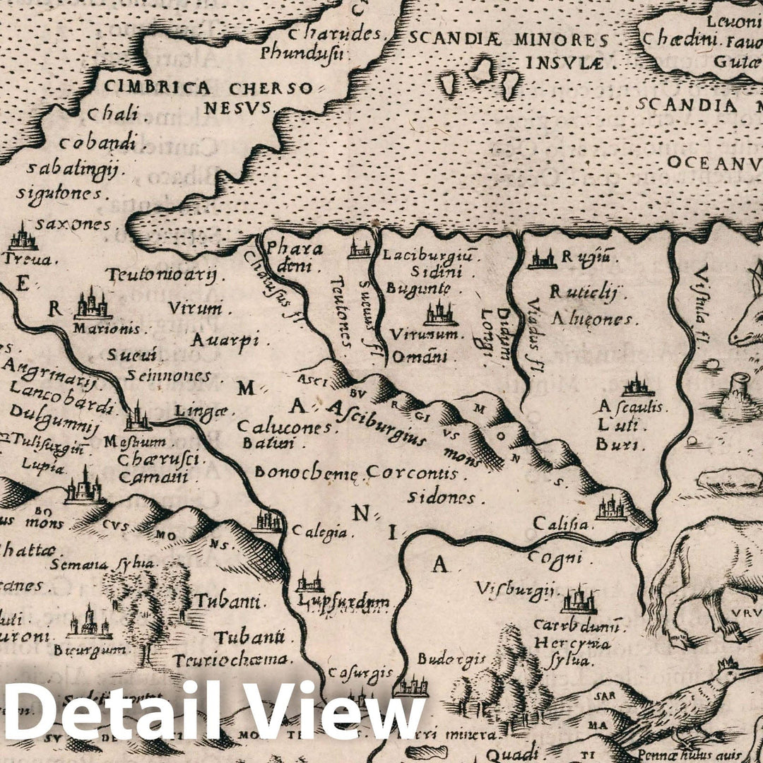 Historic Map : Germany, Europe, Central Tabula Europae IV. Della Geografia di Tolomeo. Libro Secondo, 1599 Atlas , Vintage Wall Art