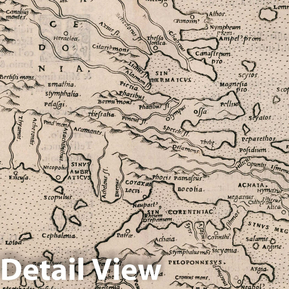 Historic Map : Greece, Cyprus, Europe Tabula Europae X. Della Geografia di Tolomeo. Libro Terzo, 1599 Atlas , Vintage Wall Art