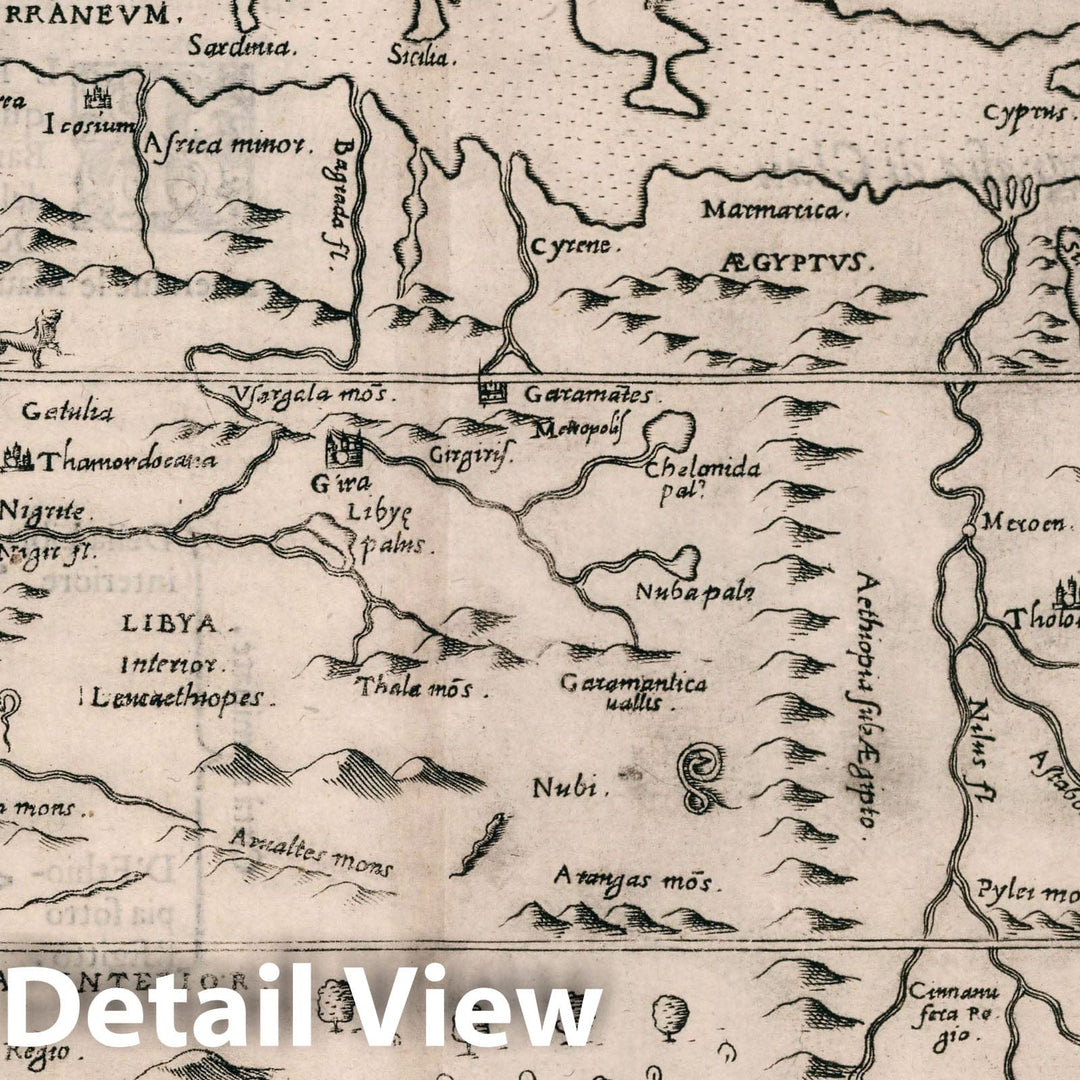 Historic Map : Egypt, Africa, North Tabula Aphricae IV. Della Geografia di Tolomeo. Libro Quarto, 1599 Atlas , Vintage Wall Art