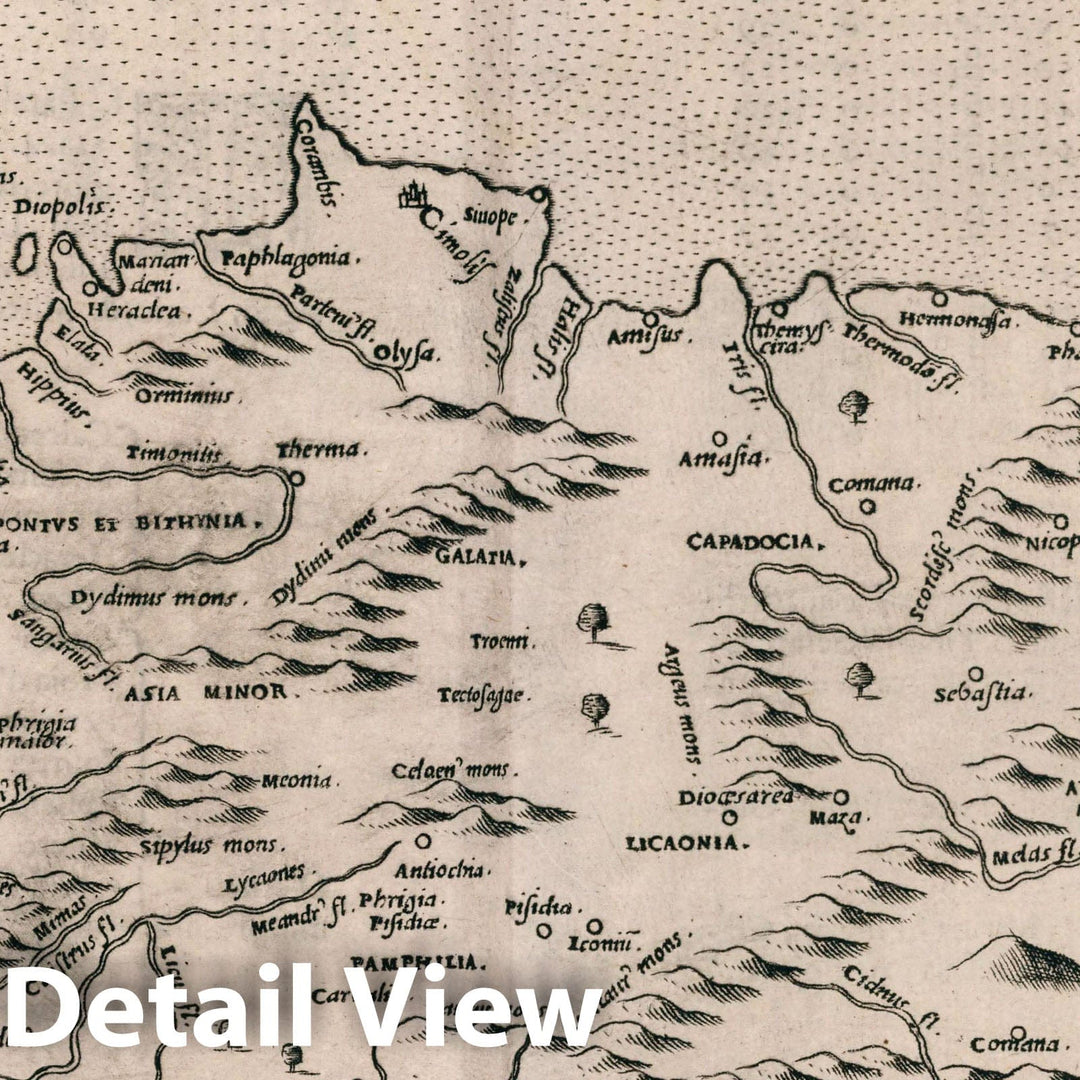 Historic Map : Asia Minor Tabvla Asiae I. Della Geografia di Tolomeo. Libro Quinto, 1599 Atlas , Vintage Wall Art