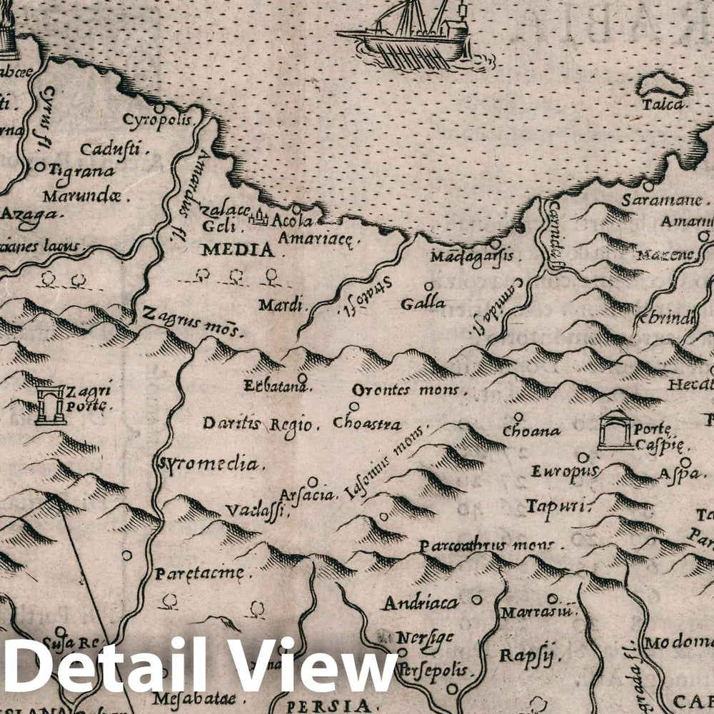 Historic Map : Iran, , Asia Tabvla Asiae V. Della Geografia di Tolomeo. Libro Sesto, 1599 Atlas , Vintage Wall Art