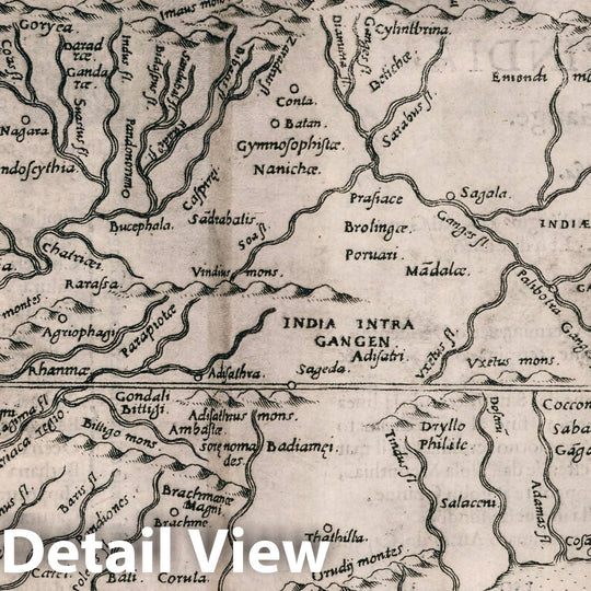 Historic Map : India, , Asia Tabvla Asiae X. Della Geografia di Tolomeo. Libro Settimo, 1599 Atlas , Vintage Wall Art