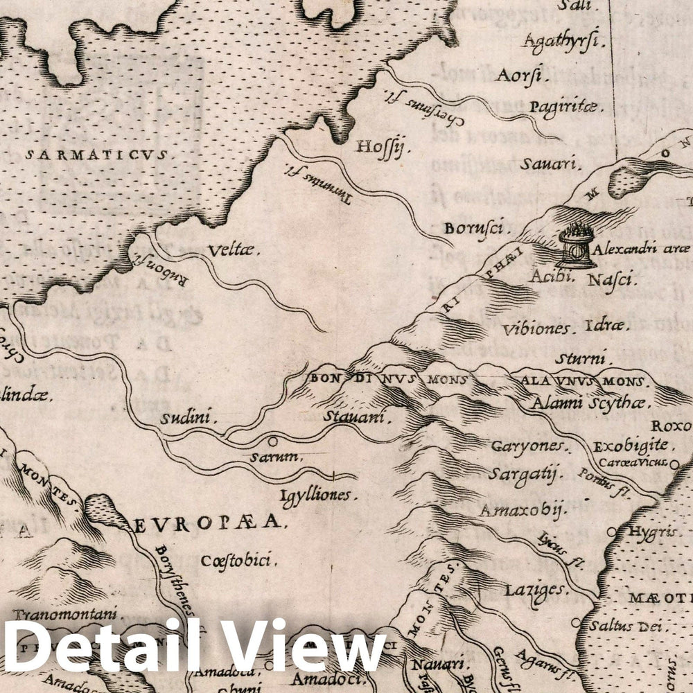 Historic Map : Europe, Eastern Tabvla Evropae VIII. D'Evropa, Ottava tavola Antica. La geografia di Claudio Tolomeo Alessandrino, 1561 Atlas , Vintage Wall Art