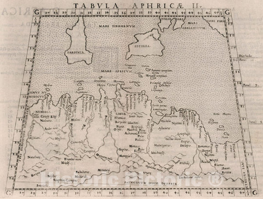 Historic Map : Africa, North Tabvla Aphricae II. Di Libia O Africa.Tavola Seconda Antica, 1561 Atlas , Vintage Wall Art