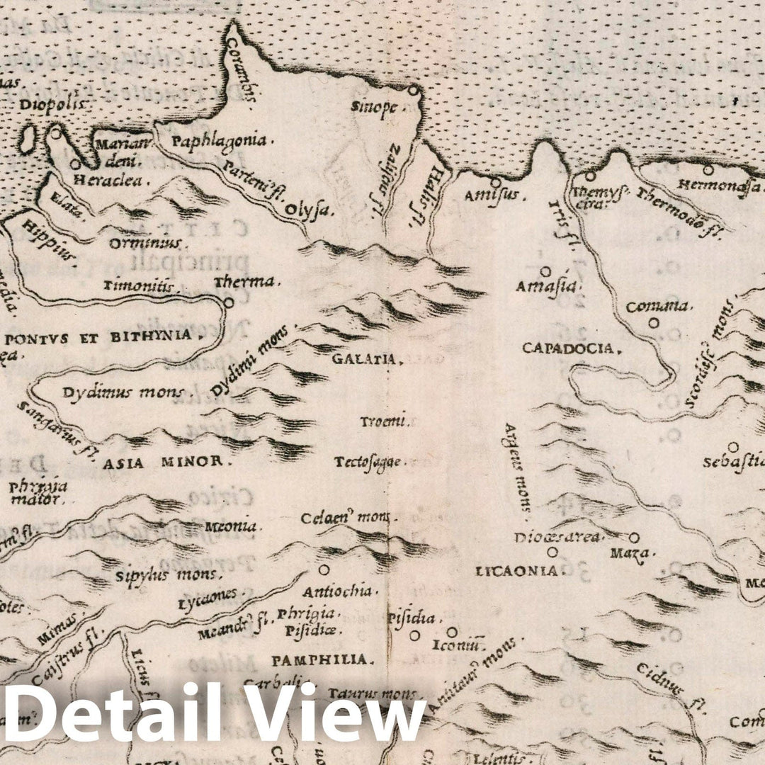 Historic Wall Map : Asia Minor Tabvla Asiae I. Asia, Tavola Prima antica, 1561 Atlas , Vintage Wall Art