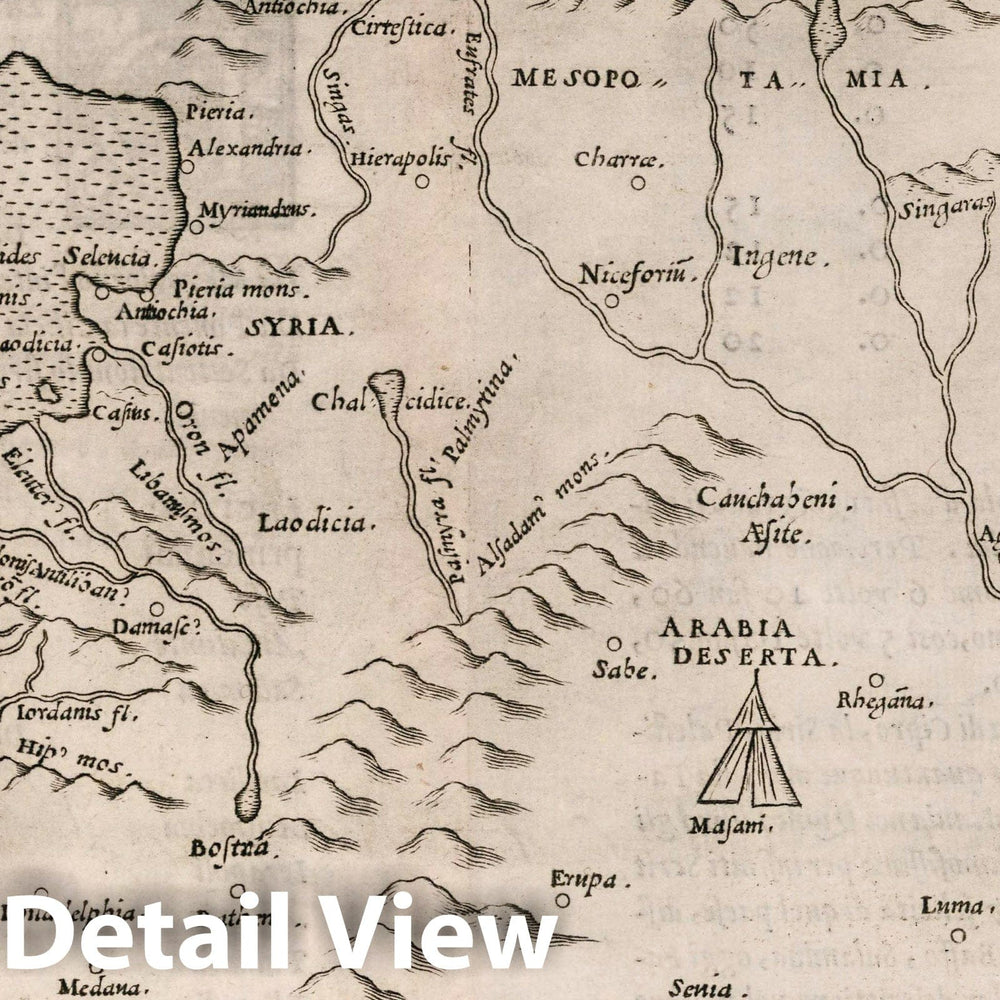 Historic Map : Cyprus, Middle East, Asia Tabvla Asiae IIII. Dell' Asia,Tavola Qvarta antica. La geografia di Claudio Tolomeo Alessandrino, 1561 Atlas , Vintage Wall Art