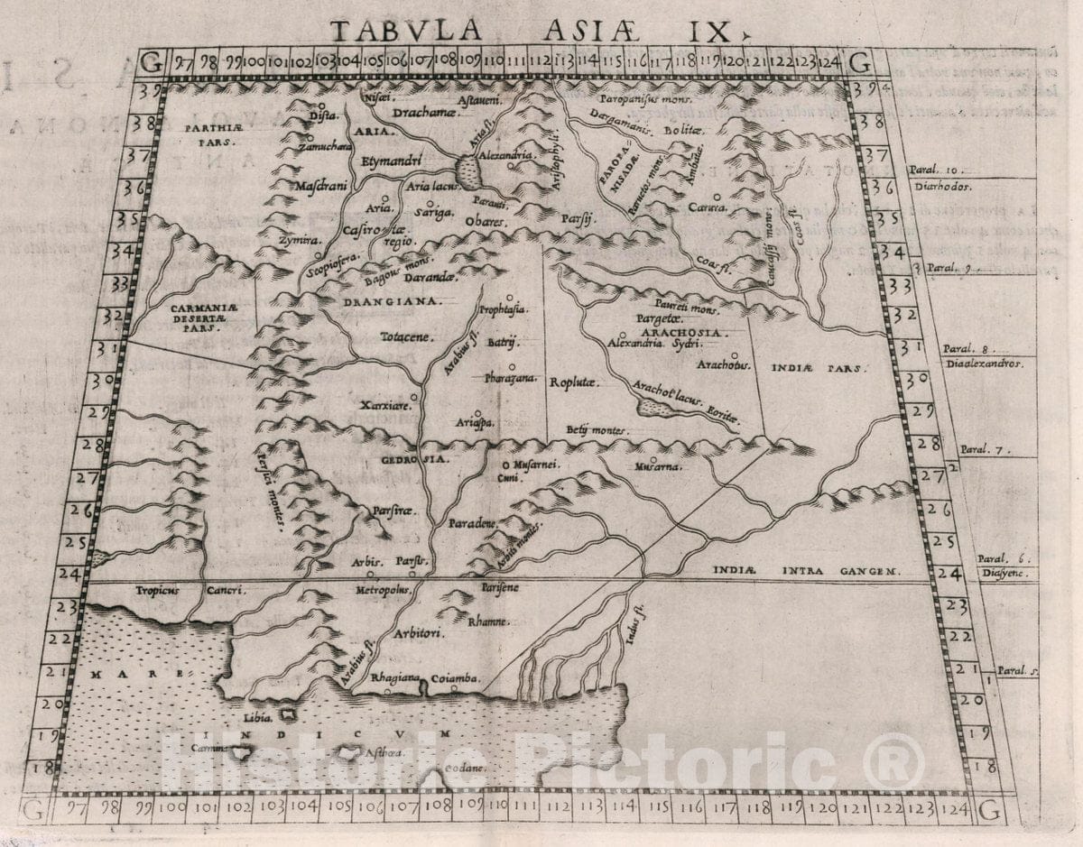 Historic Map : Asia, Central Tabvla Asiae IX. Dell' Asia,Tavola Nona antica, 1561 Atlas , Vintage Wall Art