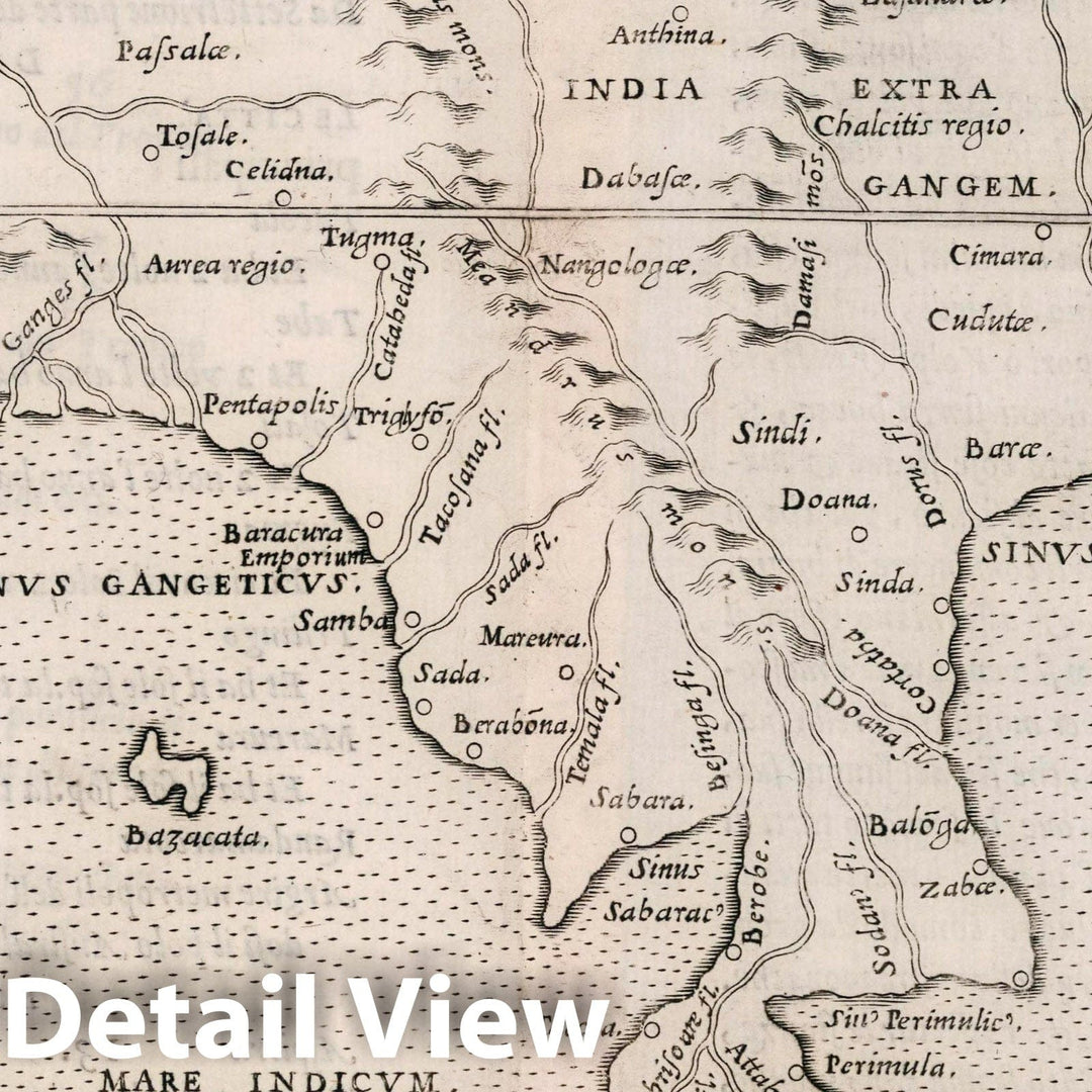 Historic Map : India, Southeast Asia Tabvla Asiae XI. Dell' Asia,Tavola XI antica, 1561 Atlas , Vintage Wall Art