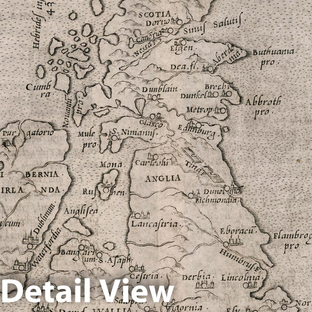 Historic Map : England, British Isles Anglia et Hibernia nova. D'Inghilterra, et Altre Isole di Brettagna, 1561 Atlas , Vintage Wall Art