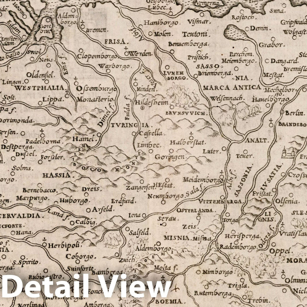 Historic Map : Germany, , Europe Tavola Nvova di Germania. Germania, O Alemagnia. Qvarta tavola nvova d'Evropa, 1561 Atlas , Vintage Wall Art