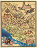 Historic Map : The Old Spanish and Mexican Ranchos of Ventura County, 1965 Pictorial Map - Vintage Wall Art