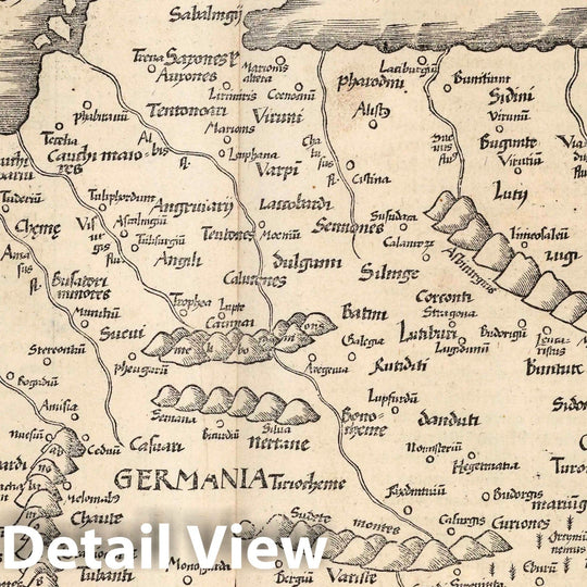 Historic Map : Germany, Europae Tabula Quarta Germaniam magnam, 1541 Atlas , Vintage Wall Art