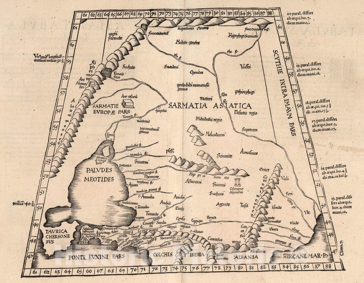 Historic Map : Asiae Tabula seconda continet, 1541 Atlas - Vintage Wall Art