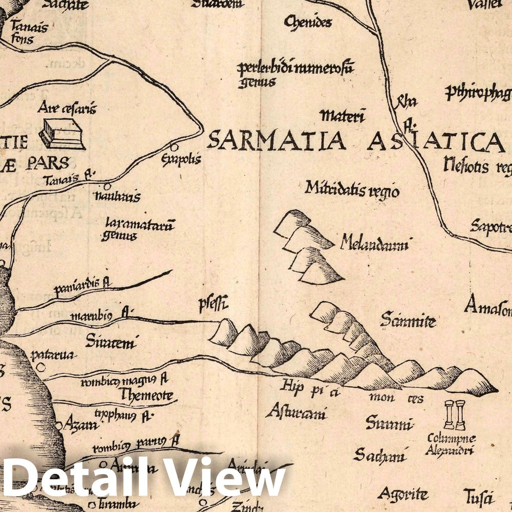 Historic Map : Asiae Tabula seconda continet, 1541 Atlas - Vintage Wall Art