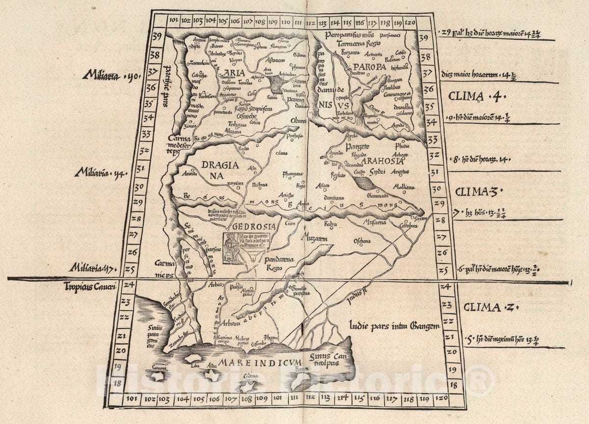 Historic Map : Tabvla Nona Asiae continentur. Claudii Ptolemaei Alexandrini Geographicae enarrationis libri octo, 1541 Atlas - Vintage Wall Art