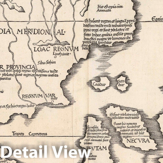 Historic Map : Southeast Asia Tabula nova Indiae orientalis & meridionalis, 1541 Atlas , Vintage Wall Art