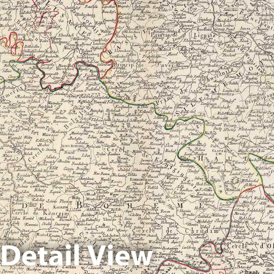 Historic Map : Bohemia (Czech Republic) 36. Le Royaume de Boheme, le Duche de Silesie, et les Marquisats de Moravie et Luace, 1777 Atlas , Vintage Wall Art