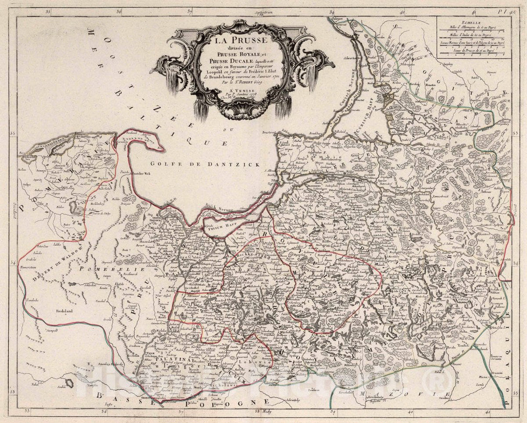 Historic Map : Poland, Atlas Universel dresse sur des Meillieures Cartes Modernes 1784. A Venise par P. Santini rue Ste. 48. La Prusse, 1778 Atlas , Vintage Wall Art