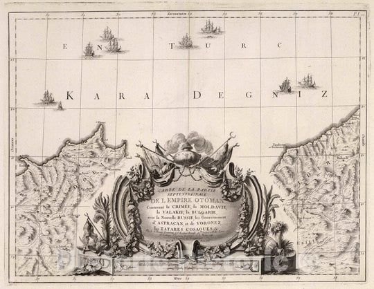 Historic Map : Turkey, Ottoman Empire 55. Carte de la Partie Septentrionale de L'Empire Otoman (South Center Sheet), 1777 Atlas , Vintage Wall Art