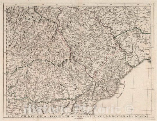 Historic Map : Romania, Ottoman Empire 56. Carte de la Partie Septentrionale de L'Empire Otoman (Northwest Sheet), 1777 Atlas , Vintage Wall Art