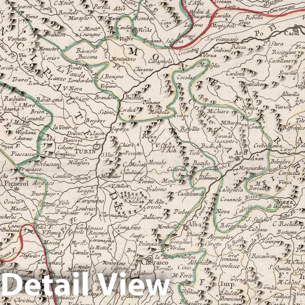 Historic Map : Piedmont (Italy) 3. Carte qui contient la Principaute de Piemont, le Monferrat a la Compte de Nice, 1779 Atlas , Vintage Wall Art