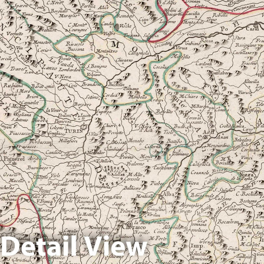 Historic Map : Piedmont (Italy) 3. Carte qui contient la Principaute de Piemont, le Monferrat a la Compte de Nice, 1779 Atlas , Vintage Wall Art