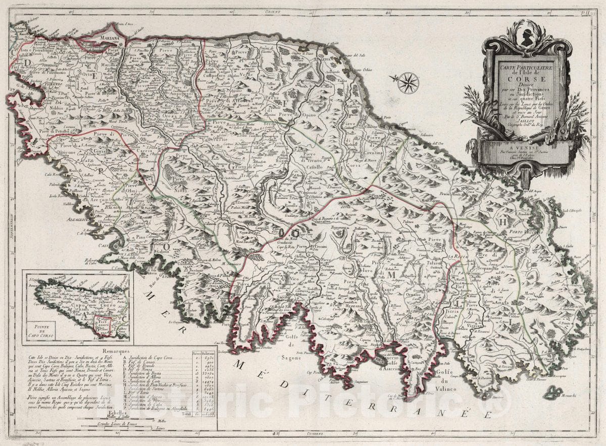 Historic Map : Corsica , France 27. Carte Particuliere de l'Isle de Corse, 1784 Atlas , Vintage Wall Art