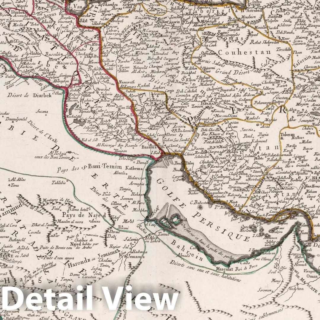 Historic Map : Saudi Arabia, Persia 31. Etats du Grand-Seigneur en Asie, Empire de Perse, Pays des Usbecs, Arabie et Egypte, 1784 Atlas , Vintage Wall Art