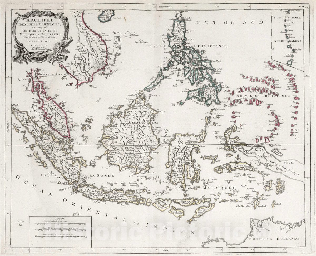 Historic Map : Indonesia, , East Indies 37. Archipel des Indes Orientales, 1778 Atlas , Vintage Wall Art