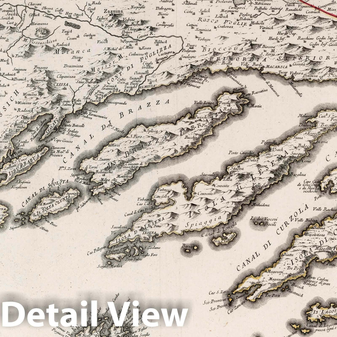 Historic Map : Dalmatia (Croatia) Composite: 17 and 18. Nouvelle Carte de la Partie Orientale and Occidentale de Dalmatie, 1780 Atlas , Vintage Wall Art