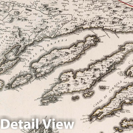 Historic Map : Dalmatia (Croatia) Composite: 17 and 18. Nouvelle Carte de la Partie Orientale and Occidentale de Dalmatie, 1780 Atlas , Vintage Wall Art