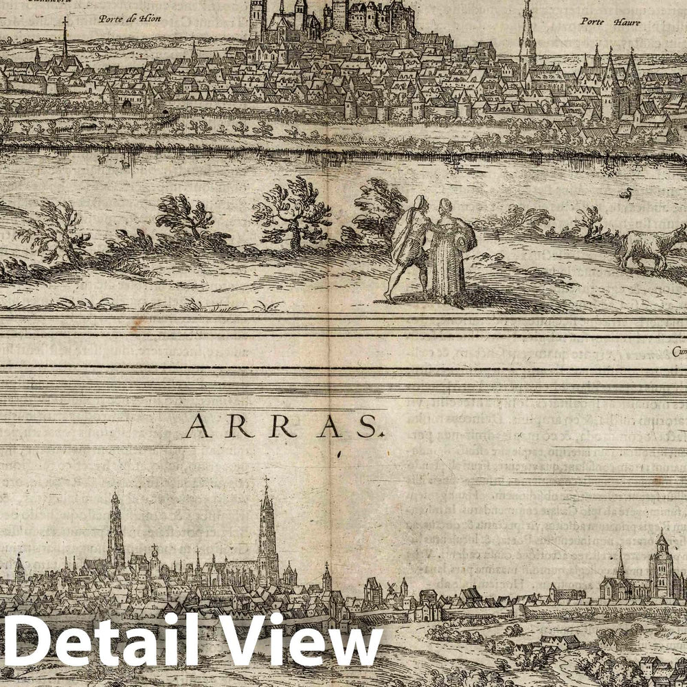 Historic Map : Mons , Germany, Vol I (13) Mons. Arras, 1575 Atlas , Vintage Wall Art