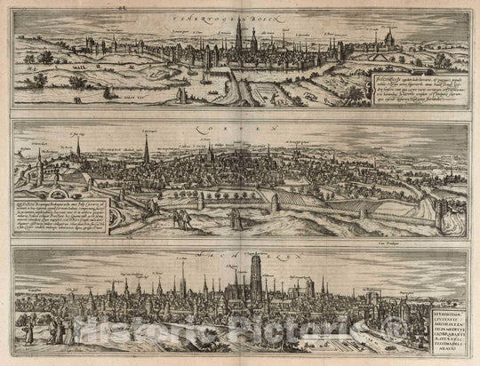 Historic Map : Hertogenbosch (Netherlands), Vol I (18) Tschertogenbosch. Loeven. Machelen, 1593 Atlas , Vintage Wall Art