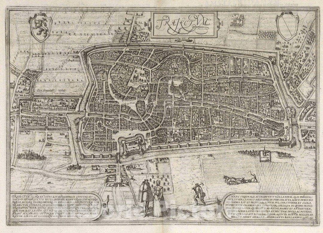 Historic Map : Utrecht (Netherlands), Vol I (19) Traiectum (Utrecht), 1575 Atlas , Vintage Wall Art