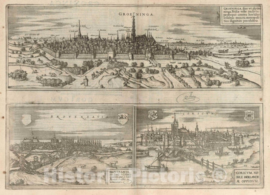 Historic Wall Map : Groningen (Netherlands), Vol I (21) Groeninga. Broveravia. Goricum, 1577 Atlas , Vintage Wall Art