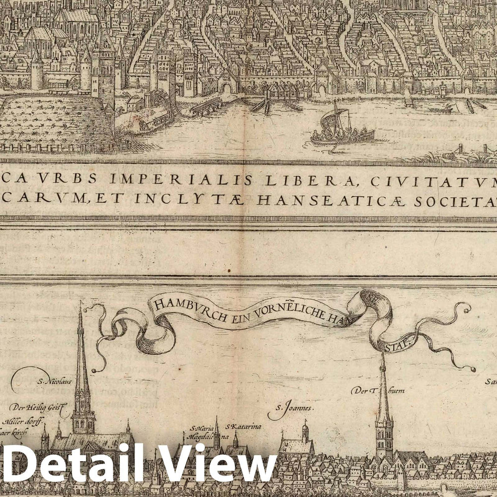 Historic Map : Luebeck , Germany, Vol I (24) Lubec. Hamburch EIN Vornemliche Hanse Stat, 1575 Atlas , Vintage Wall Art