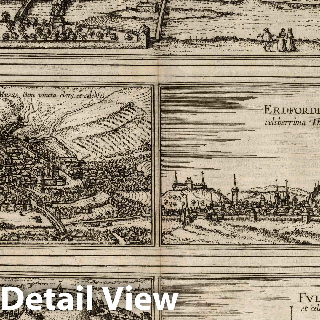 Historic Wall Map : Weimar (Thuringia, Germany), Vol I (25) Weimaria. Iena. Erdforda. Gotha. Fuldensis Civitatis, 1612 Atlas , Vintage Wall Art