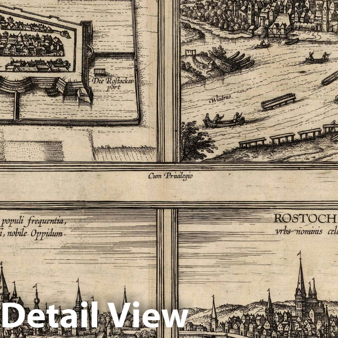 Historic Map : Wittenburg , Germany, Vol I (27) Wittenburga. Civitates Francfordiensis. Wismaria. Rostochium, 1612 Atlas , Vintage Wall Art