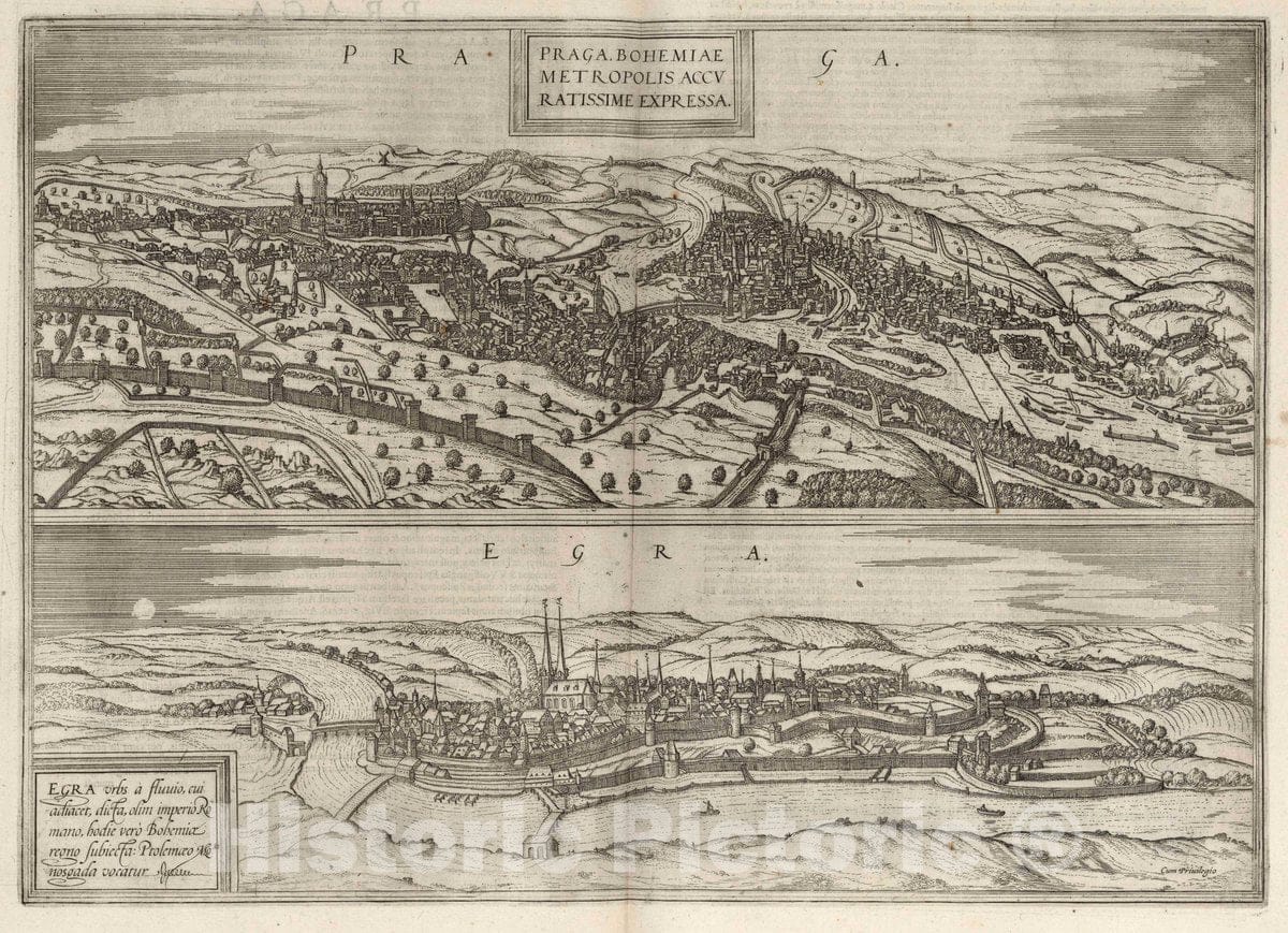 Historic Map : Prague (Czech Republic), Vol I (29) Praga. Egra, 1575 Atlas , Vintage Wall Art