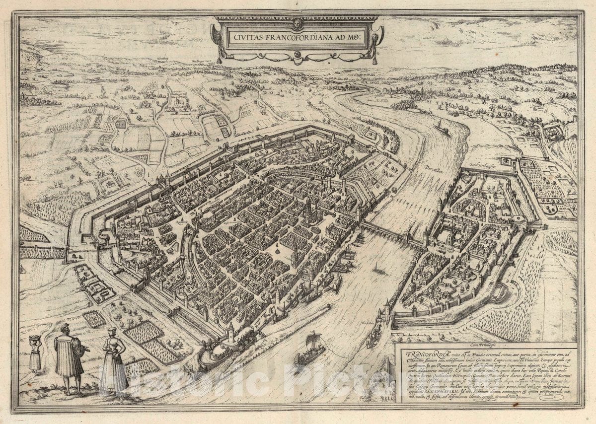 Historic Map : Frankfurt am Main , Germany, Vol I (35) Civitas Francofordiana Ad Mo (Frankfurt), 1575 Atlas , Vintage Wall Art