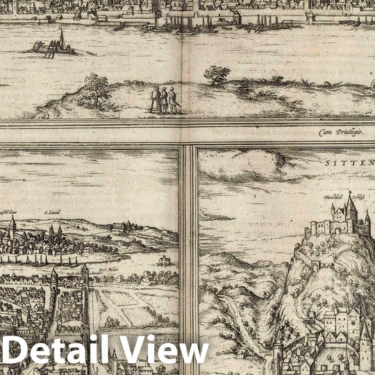 Historic Map : Mainz , Germany, Vol I (37) Mens (Mainz). Wurtzburg (Wurzburg). Sitten (Sion), 1575 Atlas , Vintage Wall Art