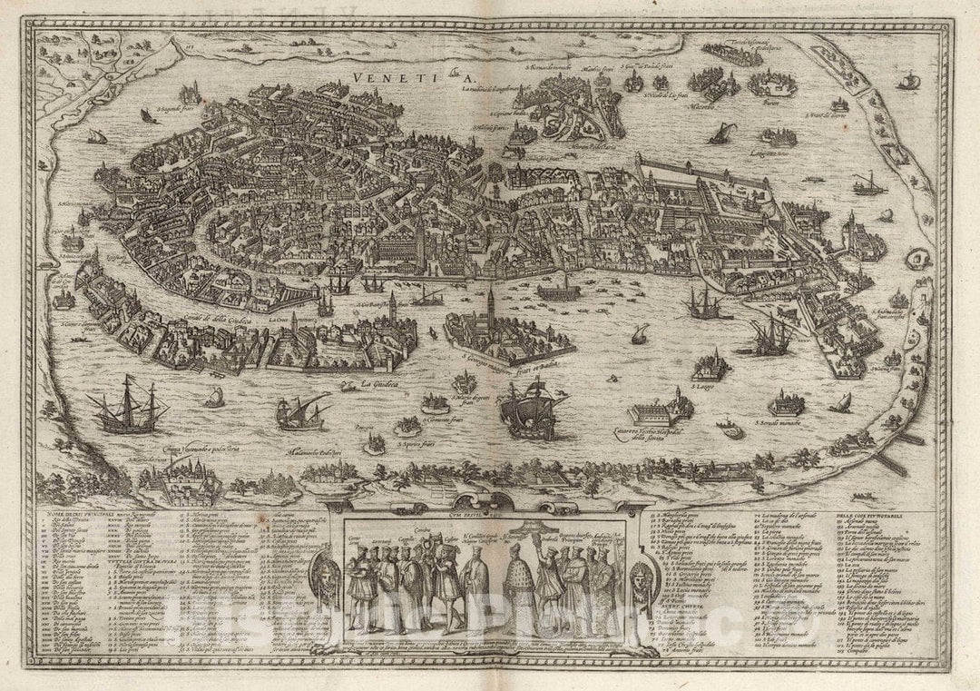 Historic Map : Venice (Italy), Vol I (43) Venetia (Venice), 1575 Atlas , Vintage Wall Art